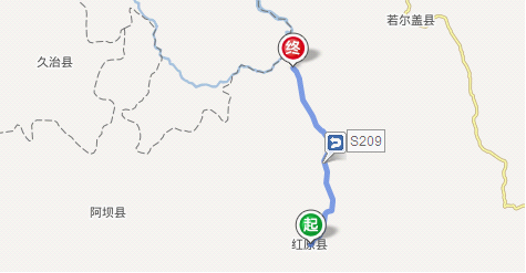 紅原到唐克地圖